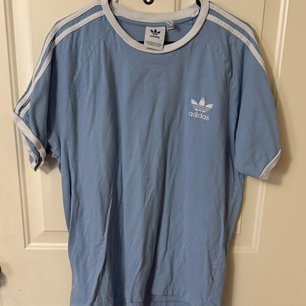 Adidas Men's Light Blue Short Sleeve Tee